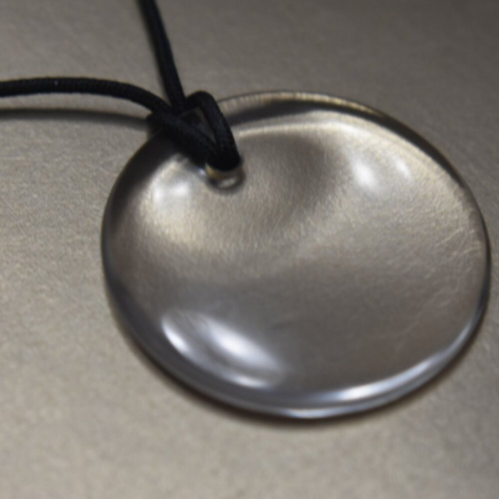 Tiffany & Co Peretti Rock Crystal Thumb Print Disk Necklace, Rare